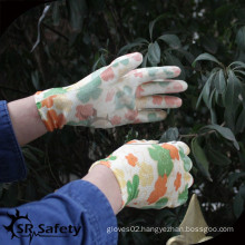 pu glove white PU coated on palm nylon glove with CE working glove